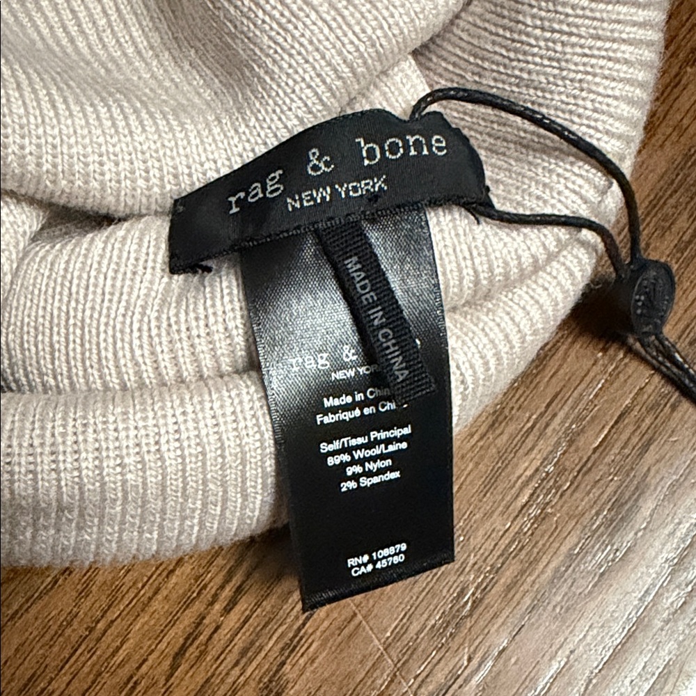Rag & Bone turtle dove knit beanie soft pink cream color - Picture 4 of 7